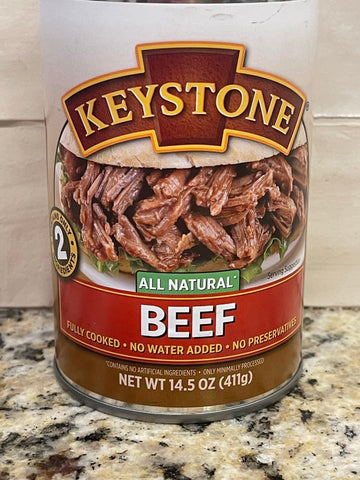 2 Cans Keystone All Natural Beef 14.5 Oz