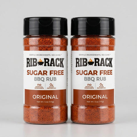 2 Jars of Rib Rack Sugar Free Original BBQ Dry Rub Seasoning Spice, 5 oz