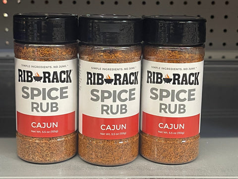 3 Jars of Rib Rack Cajun Spice Rub Seasoning, 5.5 oz