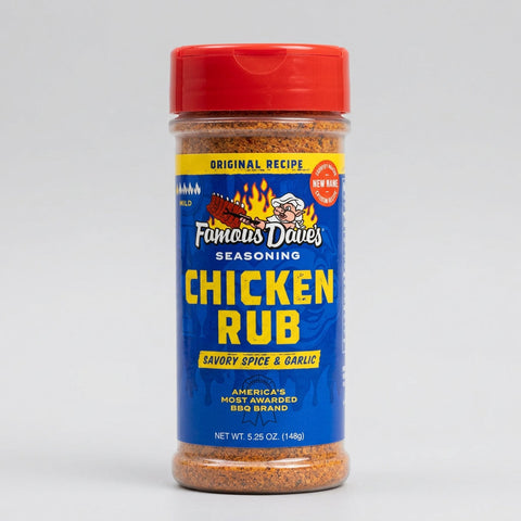 2 Jars of Famous Dave’s Chicken Rub Seasoning Savory Spice Garlic, 5.25 oz