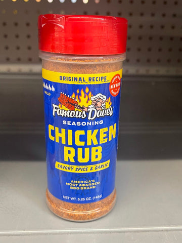 3 Jars of Famous Dave’s Chicken Rub Seasoning Savory Spice Garlic, 5.25 oz