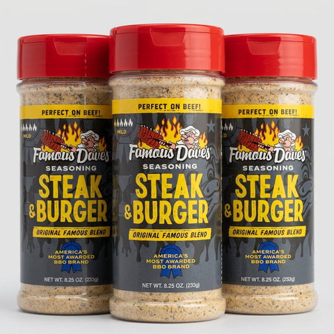 3 Jars of Famous Dave’s Steak & Burger Seasoning Spice, 8.25 oz