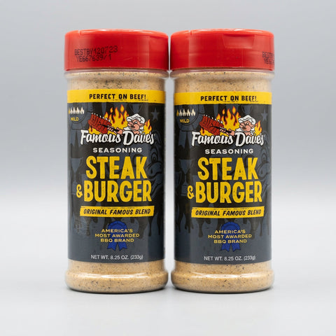2 Jars of Famous Dave’s Steak & Burger Seasoning Spice, 8.25 oz