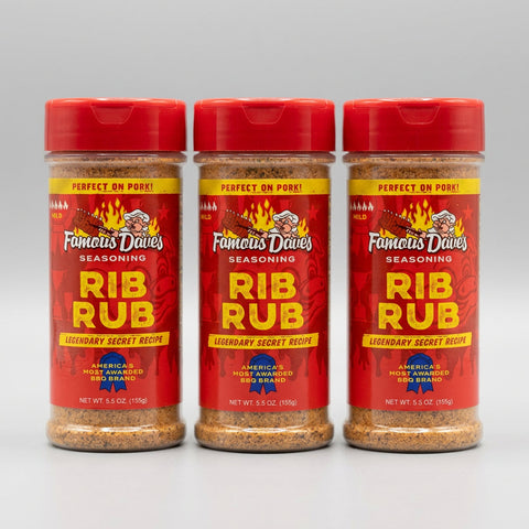 3 Jars of Famous Dave’s Rib Rub Seasoning Savory Spice Garlic, 5.5 oz