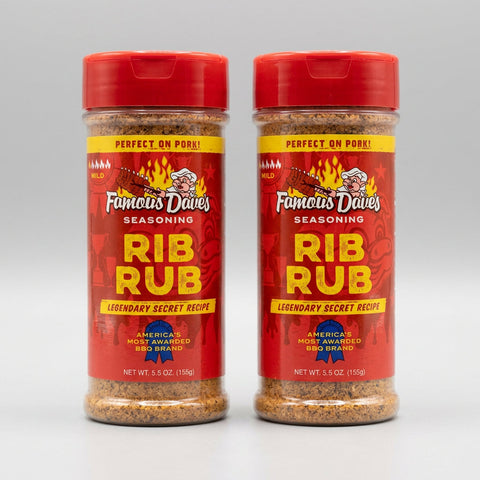 2 Jars of Famous Dave’s Rib Rub Seasoning Savory Spice Garlic, 5.5 oz