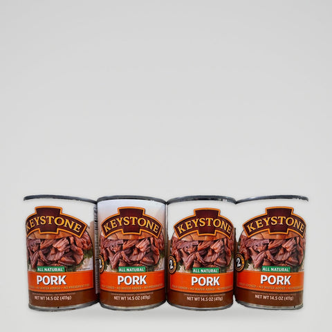 4 Cans Keystone All Natural Pork 14.5 Oz