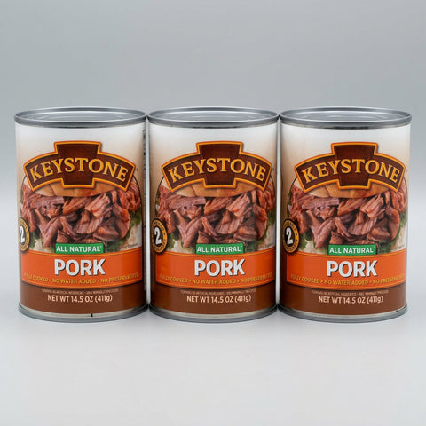 3 Cans Keystone All Natural Pork 14.5 Oz