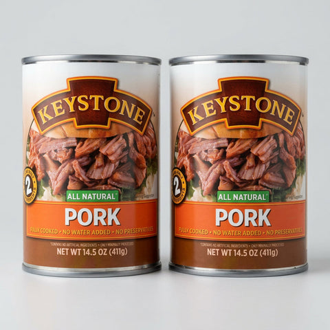 2 Cans Keystone All Natural Pork 14.5 Oz