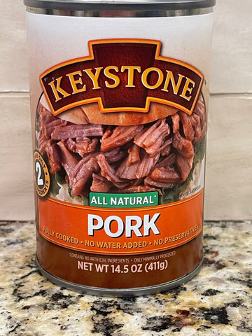 2 Cans Keystone All Natural Pork 14.5 Oz