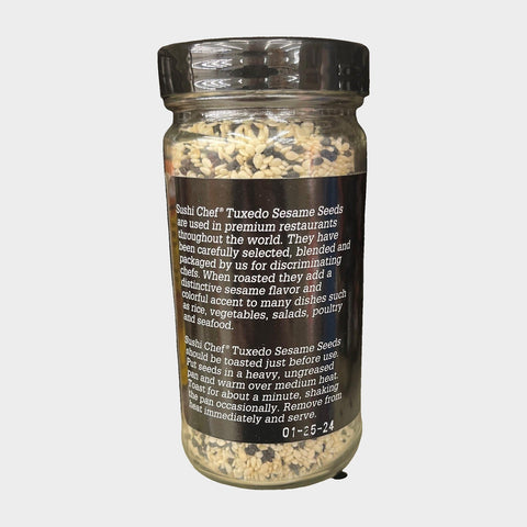 Baycliff Sushi Chef Tuxedo White and Black Sesame Seeds 3.75 oz Bottle