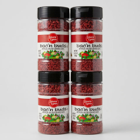 4 Jars of Laura Lynn Bac'n Buds Artificial Salad Bacon Bits, 3.25 oz
