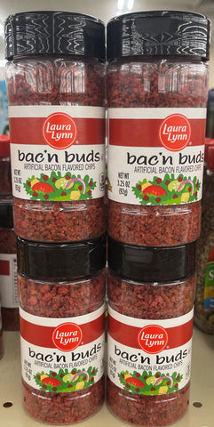 4 Jars Laura Lynn Bac'n Buds Artificial Salad Bacon Bits 3.25 oz Bottle