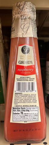 Girard’s Raspberry Vinaigrette Salad Dressing 12 oz Bottle