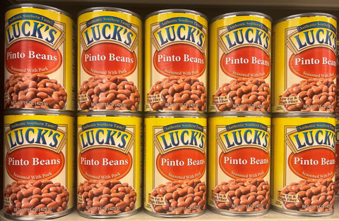 10 CANS Luck's Pinto Beans Seasoned with Pork 15 oz Can Vegetable Bean