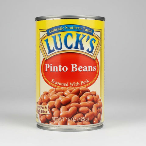 6 CANS Luck's Pinto Beans Seasoned with Pork 15 oz Can Vegetable Bean