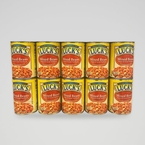 10 Cans of Luck's Mixed Beans Pinto Great Northern with Pork, 15 oz