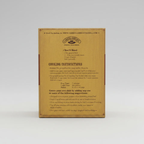 4 BOXES Carroll Shelby's Chili Kit Starter Mix 3.65 oz Base