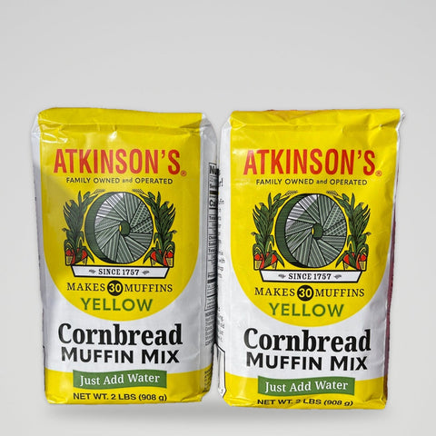 2 Bags of Atkinsons Yellow Cornbread Muffin Mix, 2 lb
