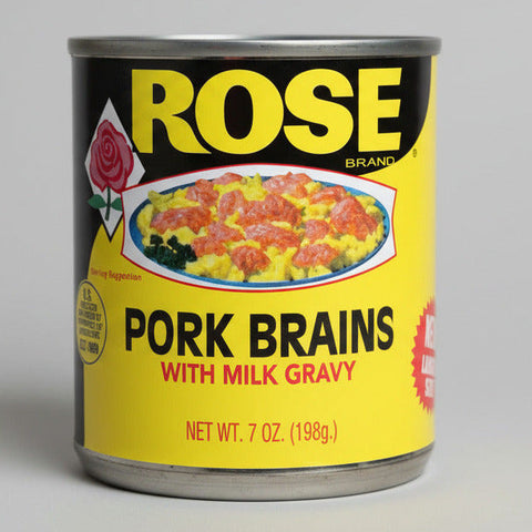 Rose Pork Brains with Milk Gravy 7 Ounce Can Breakfast with Eggs Boone Brands