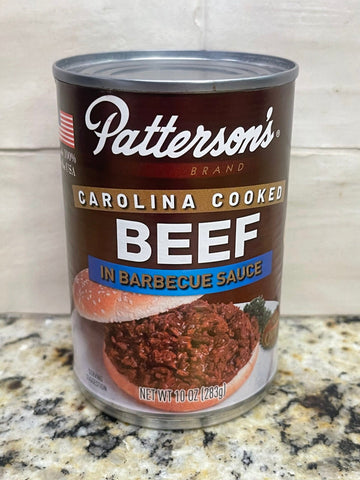 4 Cans of Patterson’s Barbecue Beef in Sauce, Carolina Cooked, 10 oz