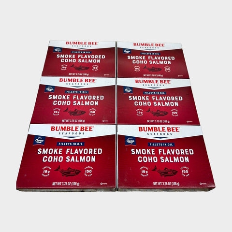 6 Packs Bumble Bee Smoke Flavored Coho Salmon Fillets in Oil 3.75 oz