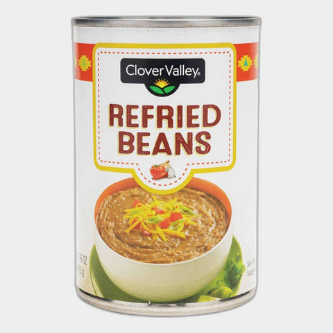 6 Cans Clover Valley Refried Beans, 16 oz