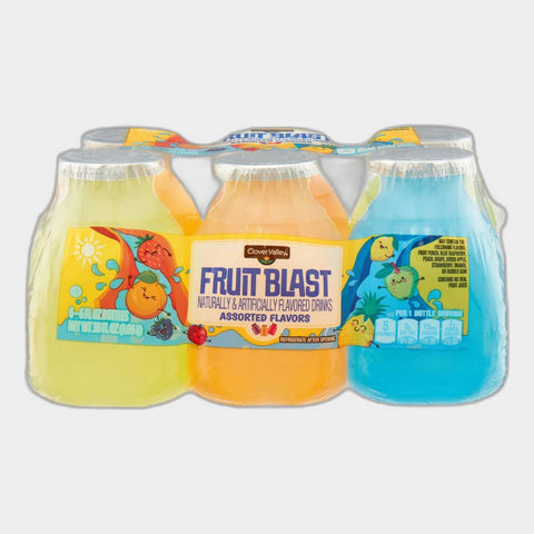 Clover Valley Fruit Blast Flavored Drinks, 6 fl oz Bottles, 6 pk
