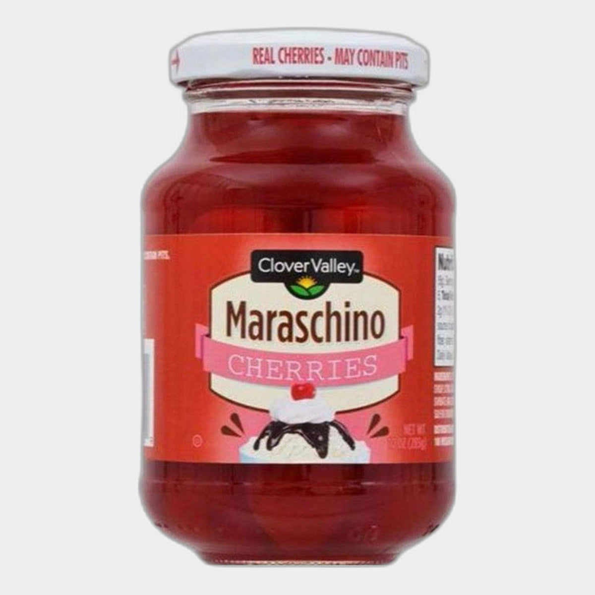 2 Jars Clover Valley Maraschino Cherries, 10 oz