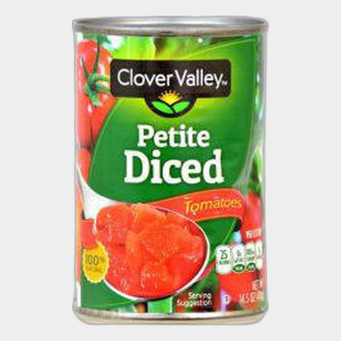 6 Cans Clover Valley Petite Diced Tomatoes, 14.5 oz
