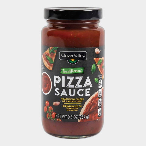 3 Jars Clover Valley Traditional Pizza Sauce, 9.3 oz
