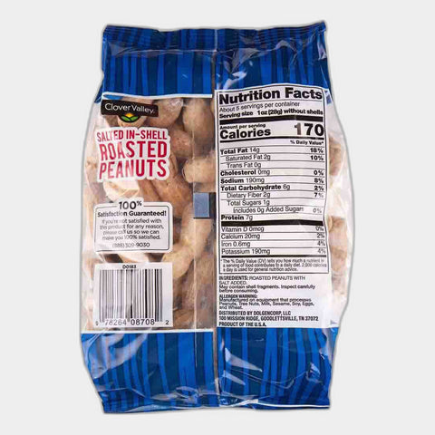Clover Valley Salted In-Shell Roasted Peanuts, 8 oz