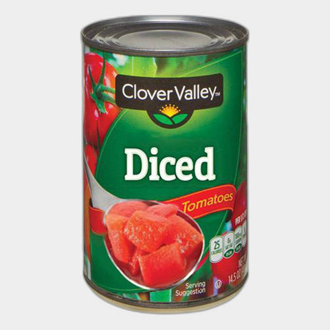 6 Cans Clover Valley Diced Tomatoes, 14.5 oz