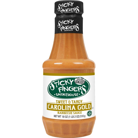 3 Bottles Sticky Fingers Smokehouse Sweet & Tangy Carolina Gold Barbecue Sauce 18 oz