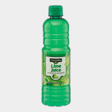 2 Bottles Clover Valley Lime Juice, 16.9 oz