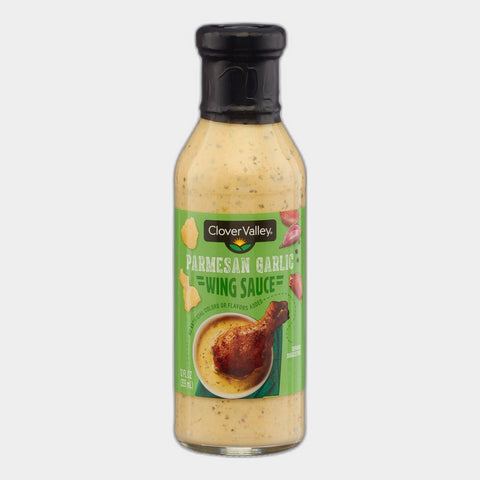 4 Bottles Clover Valley Wing Sauce, Parmesan Garlic, 12 fl oz