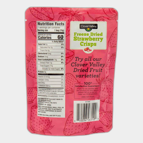 Clover Valley Freeze Dried Strawberry Crisps, 0.53 oz