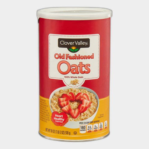 2 Canisters Clover Valley Old Fashioned Oats Canister, 18 oz