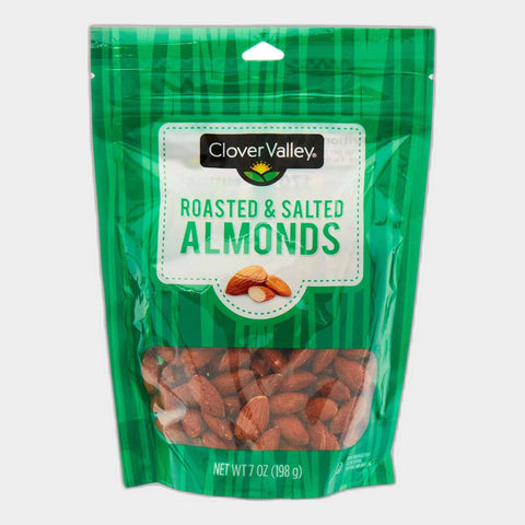 Clover Valley Roasted & Salted Almonds, 7 oz