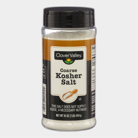 2 Containers Clover Valley Coarse Kosher Salt, 16 oz