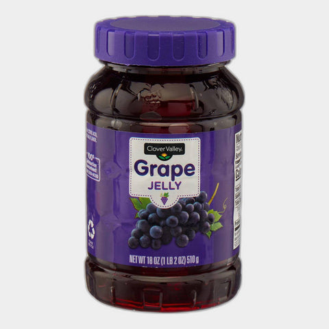 2 Jars Clover Valley Grape Jelly, 18 oz