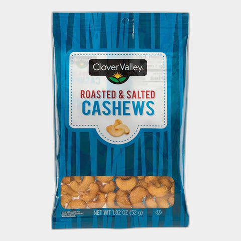 Clover Valley Roasted & Salted Cashews, 1.82 oz