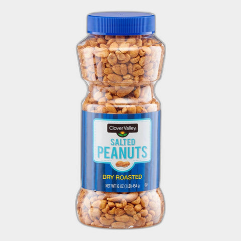 Clover Valley Dry Roasted Salted Peanuts, 16 oz