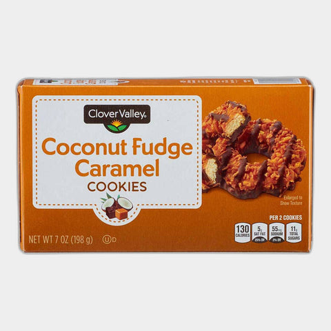 Clover Valley Coconut Fudge and Caramel Cookies, 7 oz