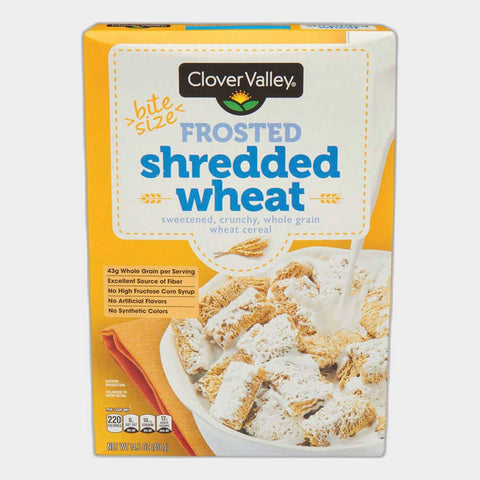 2 Boxes Clover Valley Frosted Shredded Wheat Cereal, 14.5 oz