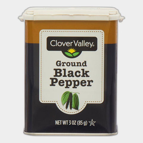 2 Jars Clover Valley Ground Black Pepper, 3 oz