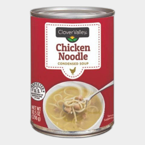 6 Cans Clover Valley Condensed Soup Chicken Noodle, 10.5 fl oz
