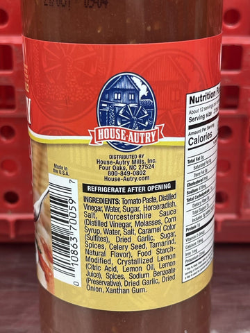 House Autry Cocktail Sauce 105 Oz shrimp clams oysters crab cakes fish burgers