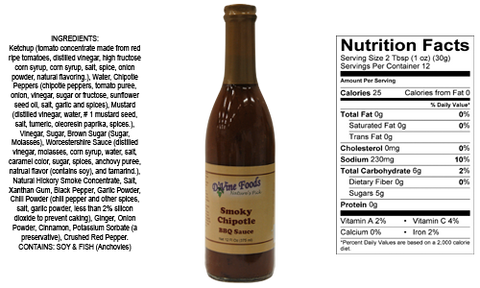 3 Bottles of D'Vine Foods Smoky Chipotle BBQ Sauce, 12 oz