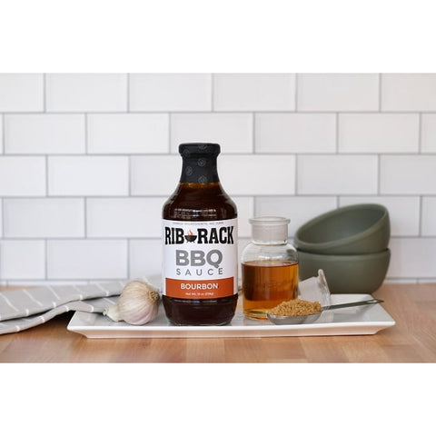 2 BOTTLES Rib Rack Southern Bourbon BBQ Sauce 19 oz Barbecue Pork Beef