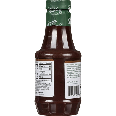3 BOTTLES Sticky Fingers Memphis Style Sweet & Smokey Barbecue Sauce 18 oz